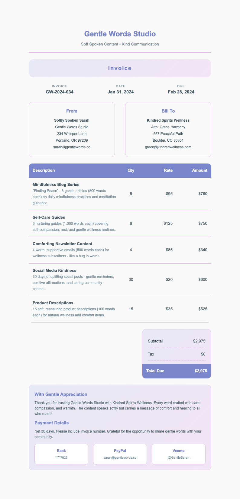 Pastel Soft Invoice